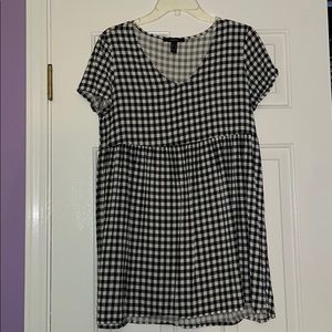 Checkered Babydoll Dress